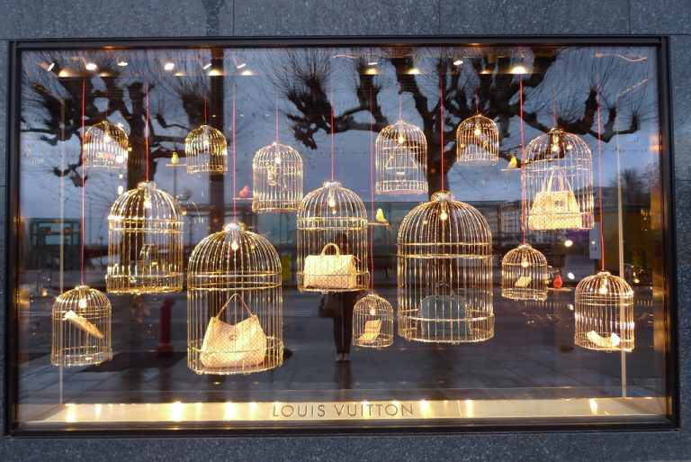 Louis Vuitton Bags On Window Display