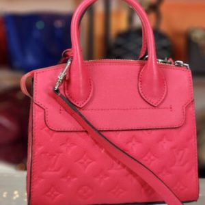 LOUIS VUITTON FRANCE Pink Pont Neuf BB Empreinte Leather Shoulder Bag