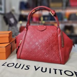 LOUIS VUITTON Marais MM Empreinte Leather Handbag RED