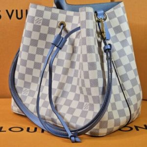 LOUIS VUITTON NeoNoe Damier Azur White Blue Shoulder Handbag