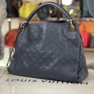LOUIS VUITTON Artsy MM Empreinte Leather Blue Shoulder Hobo Tote
