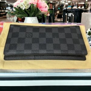 LOUIS VUITTON DAMIER Graphite Canvas Brazza Long Wallet Grey Black Monogram LV