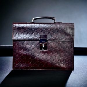 GUCCI Gucissima Leather Portfolio Briefcase Bag Combination