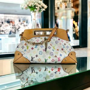 LOUIS VUITTON Judy GM Shoulder White Monogram Multicolor