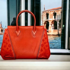 LOUIS VUITTON W Veau PM Cashmere Red Leather Tote Handbag