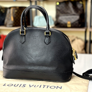 LOUIS VUITTON Alma PM Taurillon Leather Noir Handbag Bag