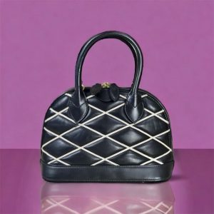 LOUIS VUITTON Authentic Alma BB Black Malletage Lambskin Shoulder Handbag