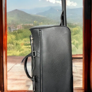 LOUIS VUITTON Rolling Duffle Suitcase 18" Carry On Gym Leather Grey