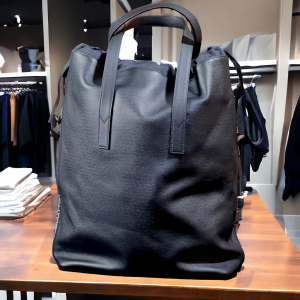 LOUIS VUITTON Authentic Black Mens Large Leather Gym Duffle Travel Tote Bag Pouch