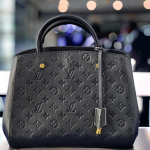 LOUIS VUITTON Montaigne MM Empreinte Black Shoulder Leather Bag Satchel LV  | eBay