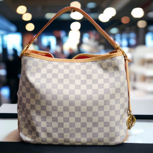 LOUIS VUITTON Delightful PM Damier Azur White Shoulder Tote Handbag Bag  | eBay