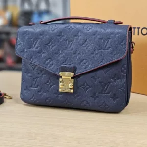 LOUIS VUITTON Metis Crossbody Pochette Monogram Empreinte Leather Handbag Blue