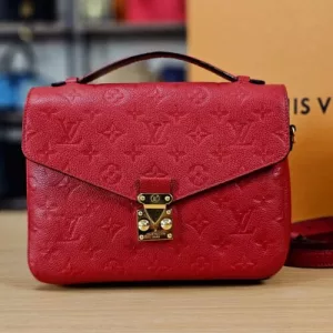 LOUIS VUITTON Metis Crossbody Pochette Monogram Empreinte Leather Handbag Red