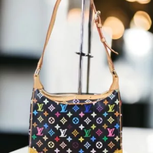 LOUIS VUITTON BLACK Multicolor MURAKAMI Authentic Shoulder Handbag