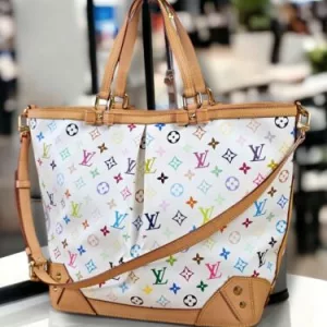 LOUIS VUITTON MULTICOLOR White Murakami LV GM Shoulder Tote Bag Large Neverfull