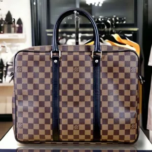 LOUIS VUITTON Authentic Damier Ebene Mens Attache Briefcase Bag LkNEW