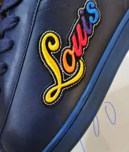 LOUIS VUITTON LV Auth Mens Sport Blue Love Leather Sneakers Mens US 11 /LV 10