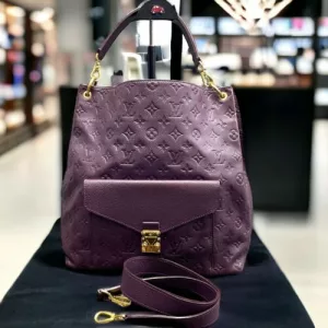 LOUIS VUITTON Dark Purple Metis Hobo Empreinte Leather Tote Shoulder Handbag Bag
