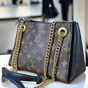 LOUIS VUITTON Monogram Chain Shoulder Handbag Surene BB Box Dust Bag Black
