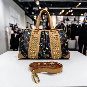 LOUIS VUITTON COURTNEY MM Shoulder Strap BAG Multicolor Murakami Black LV Speedy