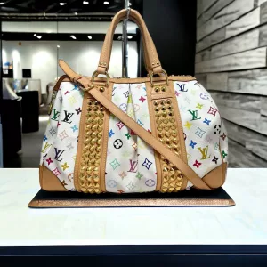 LOUIS VUITTON White Multicolor Murakami MM Shoulder Strap BAG LV Speedy