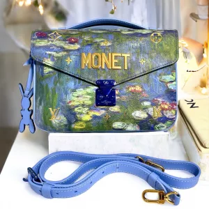LOUIS VUITTON 2 in 1 Handbag Blue Monet Metis Pochette Shoulder +Box Dust Bag LV