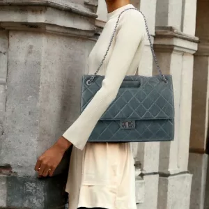 CHANEL 3 in 1 Crossbody Leather Lambskin Quilted Denim Blue Chain Shoulder CC