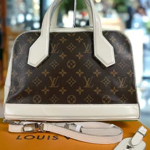 LOUIS VUITTON DORA IVORY MONOGRAM 2 in 1 Speedy Alma Shoulder +Dust Bag & Box