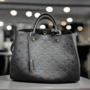 LOUIS VUITTON Montaigne GM Empreinte Black Shoulder Leather Bag Satchel LV