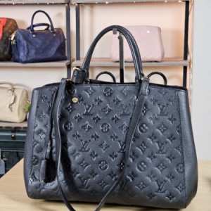 LOUIS VUITTON Montaigne GM Empreinte Black Shoulder Leather Bag Satchel LV