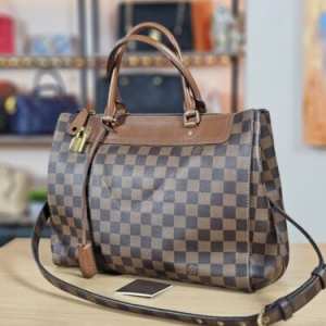LOUIS VUITTON GREENWICH Shoulder Bag Tote 2 in 1 Damier Ebene Dust Bag Lock Keys
