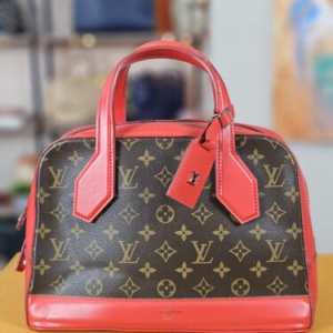 LOUIS VUITTON LV Red Monogram Dora Speedy Alma Handbag MM Bag