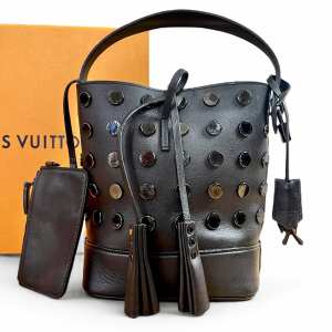 LOUIS VUITTON PM Audace Black Leather Tote Bag LOCK KEYS BOX DUST BAG NOE Petite