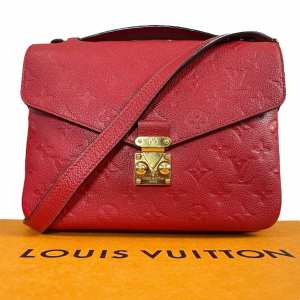 LOUIS VUITTON Metis Pochette Monogram Empreinte Leather Bag Cherry Red Shoulder