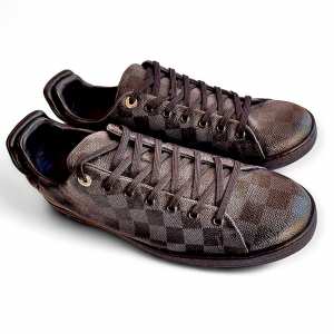 LOUIS VUITTON LV Damier Cobalt Frontrow Shoes Sneakers Lace Up Mens EU 10 US 11