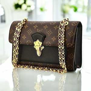 LOUIS VUITTON Monogram Victoire Chain Crosbbody Noir Shoulder Chain +Dust Bag A+