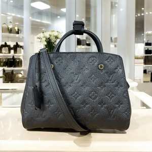 LOUIS VUITTON Montaigne BB Empreinte Black 2 Way Shoulder Monogram LV +Dust Bag