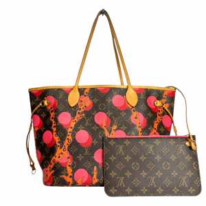 LOUIS VUITTON Monogram Ramages Neverfull MM Pouch Set Bag Shoulder Multicolor LV