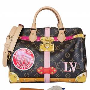 LOUIS VUITTON Monogram Summer Trunk Speedy Bandouliere 30 Strap Shoulder Bag LV