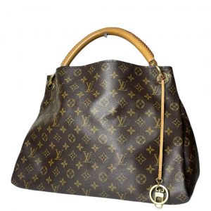LOUIS VUITTON Artsy MM Monogram Bag Shoulder LV Tote Bag Braided Handle Leather