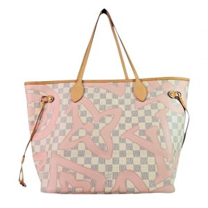 LOUIS VUITTON Neverfull MM Azur Pink Tahitienne Monogram Tote Shoulder Bag LV