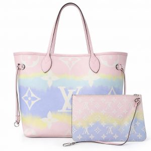 LOUIS VUITTON Escale Neverfull Pastel Giant Monogram LV Shoulder Bag Pouch Tote