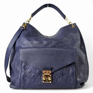 LOUIS VUITTON Metis Hobo Infini Blue Leather Monogram Shoulder Bag 2 Way Tote LV