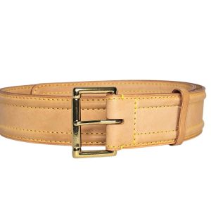 LOUIS VUITTON Vachetta Monogram Leather Belt Tan Size US Waist 25-28" XS 70/28