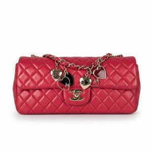 CHANEL E/W Valentines Quilted Mini Flap Bag Chain Shoulder Lambskin Leather Bag