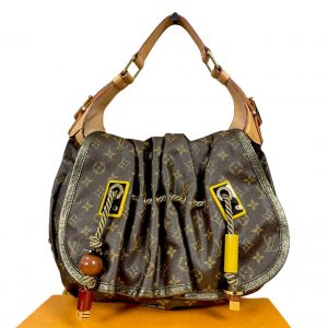 Louis Vuitton Monogram Kalahari GM Hobo Beaded Rope Shoulder Bag Metallic LV EUC