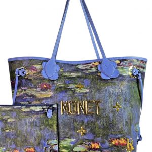 LOUIS VUITTON Neverfull MM Monet Masters Collection Tote + Pouch Bag Jeff Koons