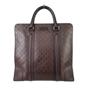 GUCCI Guccissima Brown Leather Large Tote Travel Carry On Laptop Work Bag Unisex