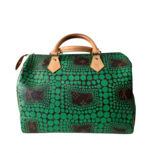 LOUIS VUITTON x Yayoi Kusama Speedy 30 Monogram Infinity Dots Green Handbag